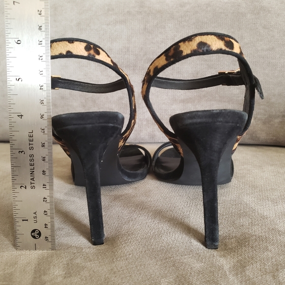 Luxury Designer Kurt Geiger Leopard Print Calf Hair Square Stiletto Sandal EU 38 - Picture 4 of 9